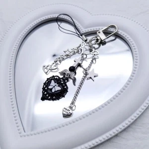 Y2K Phone Charm Pendant KeyChain For Bag Phone Cute Cross Heart Charm - Photo 1/6