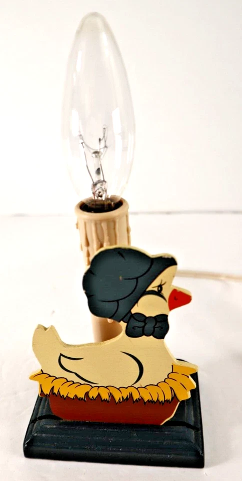 Lámpara de vela vintage madre ganso hecha a mano lámpara de luz nocturna decoración de guardería azul Foto 1 de 4