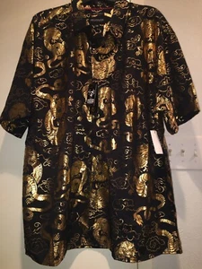 Stretch men shirt by drill clothing black and gold Dragon color 3XL size - Picture 1 of 3