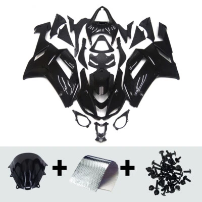 Kit de carenado negro brillante para carrocería de inyección Ninja 636 Kawasaki ZX6R 2007 2008 Foto 1 de 4