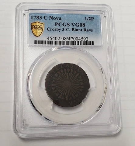 1783 Nova Constellatio Blunt Rays PCGS Vg8 RARE US COIN COLONIAL Cover