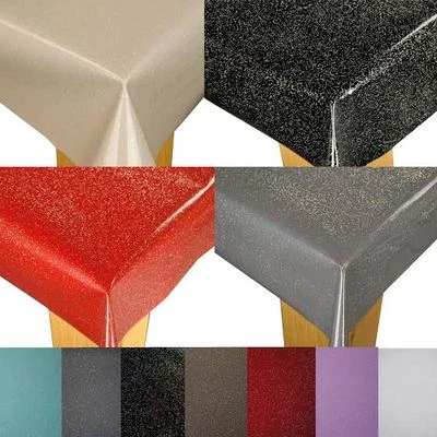GLITTER SPARKLE WIPE CLEAN PVC  VINYL OILCLOTH TABLECLOTH - Image 1 of 4