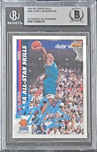 Larry Johnson 1991-92 Upper Deck SD Card #480 Beckett Authentication - Picture 1 of 2