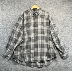 Polo Ralph Lauren vintage camicia uomo XL grigia a quadri Blake manica lunga con bottoni - Foto 1 di 8