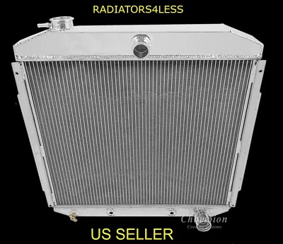 Radiador de alumínio CHAMPION 4 FILEIRAS 53 54 55 56 FORD F-100 CAMINHÃO PICAPE CHEVY ENG - Imagem 1 de 2