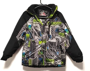 Boys Zero Exposure Hooded Winter Coat Ski Jacket Blue Green Size Medium 10/12 - Picture 1 of 4