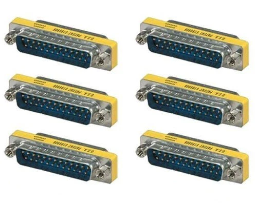 6 PCS DB25 25-Pin Gold Serial Male to Male Gender Changer Coupler Adapter - Image 1 of 1