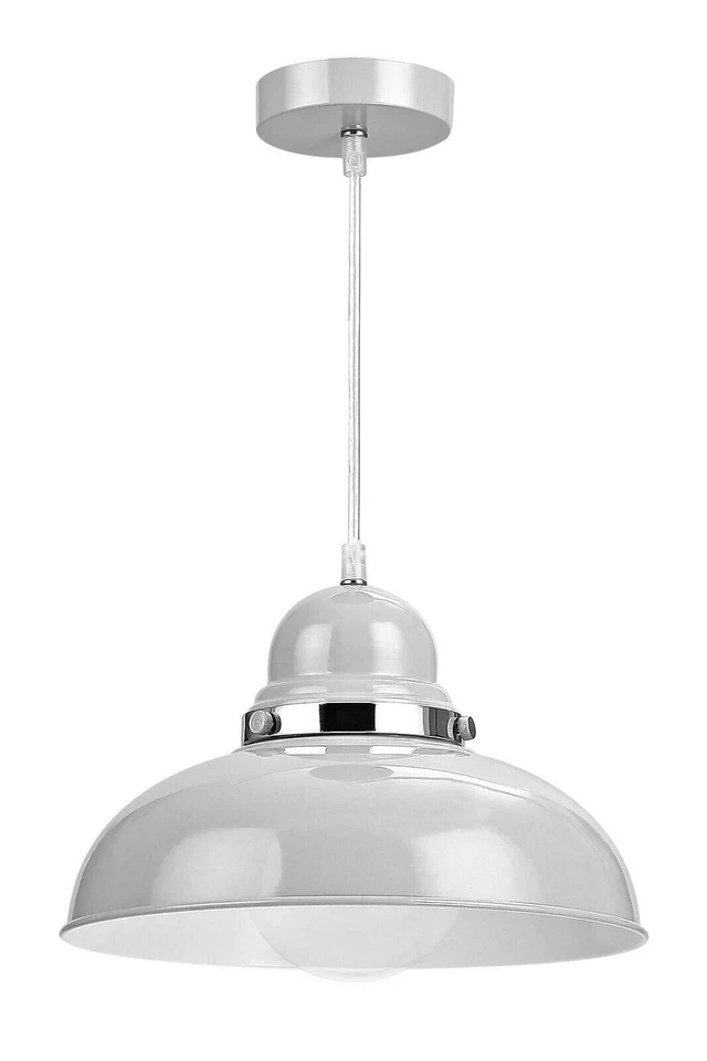 Lámpara colgante de techo Premier Housewares Vermont, gris pedernal, cromada Foto 1 de 4