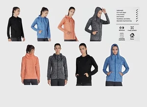 Women Lightweight Active Full Zip Hoodie with Pocket Quick-drying Running Hoodie - Picture 1 of 28