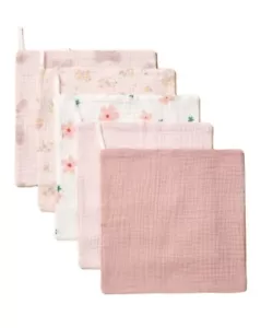 Baby Muslin, Gauze Burp/Wash Cloth, 3,4 & 5 Piece Sets, Random Themes 9.8-11.8" - Picture 1 of 81