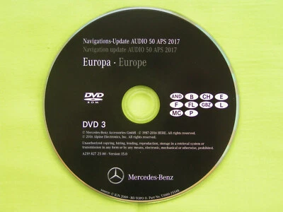 DVD NAVIGATION MERCEDES BENZ AUDIO 50 APS SCHWEIZ FRANCE 2017 A B E M R NTG 2.5 - Bild 1 von 2