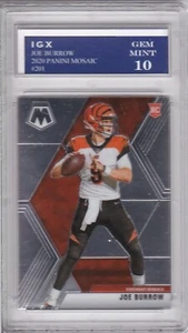 JOE BURROW GEM MINT 10 ROOKIE CARD $$ RC Bengals 2020 PANINI MOSAIC FOOTBALL - Picture 1 of 1