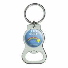 I Can Cook Noodles Shooting Star Funny Humor Bottle Cap Opener Keychain Key Ring