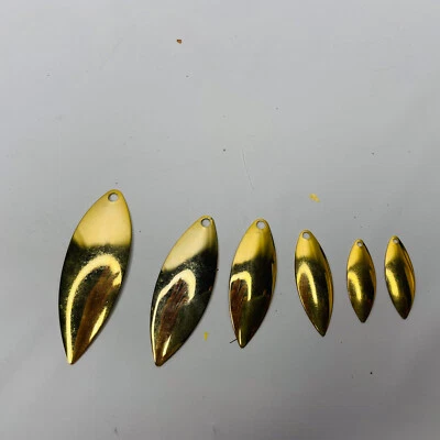 Hoja giratoria de hoja de sauce surtida de oro de 6 quilates hoja de sauce pesca de lubina Foto 1 de 4