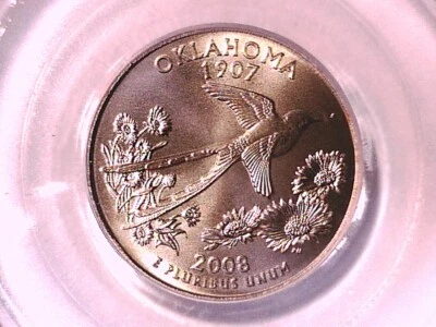 Oklahoma 2008 P Washington State Quarter PCGS SP 68 Satin Finish 15365658 - Image 1 of 3