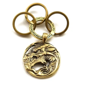 Llavero Dragón, Llavero Cabeza Jormungands Hecho a Mano, Serpiente Midgard - Imagen 1 de 6