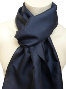 edler Herrenschal aus Wildseide blau dunkelblau uni einfarbig Schal Herren 173 - Bild 1 von 5
