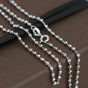 Genuine 18CT Solid WG Laser Cut Ball Chain 45cm - Bild 1 von 12