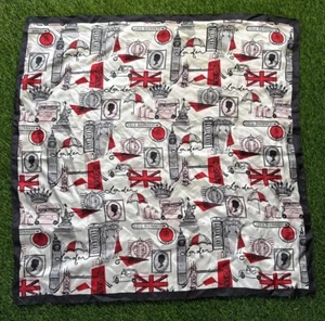 LULU Guinness 100% Silk Scarf London Print 29x29” - Picture 1 of 5
