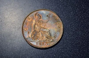1890 Great Britain Penny Red/Brown Appears Uncirculated! Free Shipping Fresh! - Picture 1 of 2