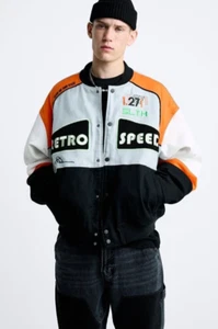ZARA COLORBLOCK PATCH RETRO Street Style Jacket Size L NEW With TAGS - Picture 1 of 11