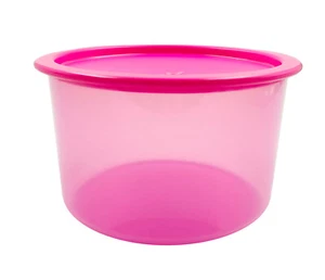 Tupperware Pink One Touch OT Plastic Topper Small Round Container 940ml - Picture 1 of 7