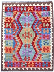 TASH Vegetable Dyed Handmade Afghan Tribal Pure Wool Chobi Kilim Rug 152 x 102cm - Picture 1 of 5