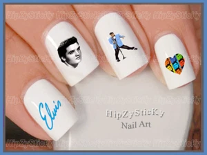Chaqueta Azul Nail Art 539 CARACTERES Elvis #3 Calcomanías de Uñas Deslizantes de Agua Transferencias - Imagen 1 de 4