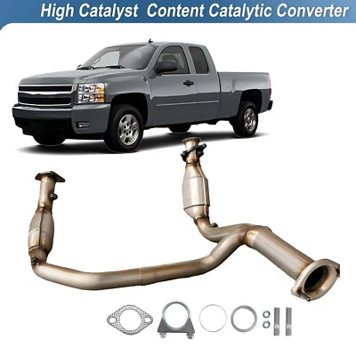 Catalytic Converter Exhaust Y-Pipe For 2007-2008 Chevy Silverado Suburban Tahoe Foto 1 de 4
