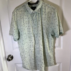 Roark Revival Mens Large Button Up Shirt Green Cotton Outdoor Geometric AOP - Picture 1 of 9