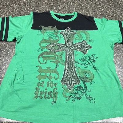 Lucky Luck Of The Irish Cross bone Tee Shirt Celtic Cross Men’s Xl Y2K - Image 1 of 4