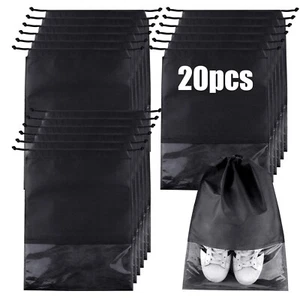 20x Large Portable Shoes Bag Travel Storage Pouch Drawstring Dust Bags Non-woven - Picture 1 of 11