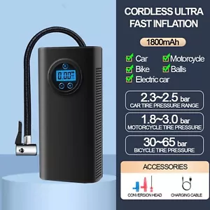 Rechargeable Air Pump Car Tire Inflator Portable Compressor Digital Cordless US - Picture 1 of 13