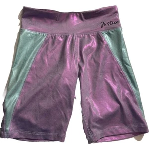 Girls' Justice Shine Blocked Shorts Purple/Blue Size large 12/14 - Picture 1 of 5