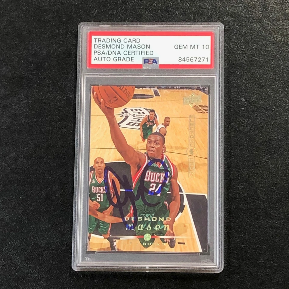 2008-09 Upper Deck #102 Desmond Mason Signed Card Auto 10 PSA/DNA Slabbed Bucks - Image 1 of 2