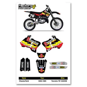 1993-1995 YAMAHA YZ 125 250 Dirt Bike Graphics Kit Motocross Decal CHESTERFIELD - Picture 1 of 4