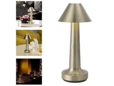 Lampada da Tavolo Comodino Controllo Touch a Led Ricaricabile Argento Senza Fili - Immagine 1 di 4