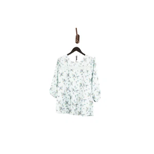 Design Adda Indian Western Collection Blue Floral Lace Kurti Kurta Top NWT - Picture 1 of 12