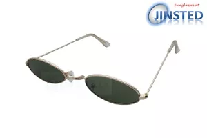 Adult Modern Green Oval Sunglasses UV400 Lens & Gold Frame AOV005 - Picture 1 of 3
