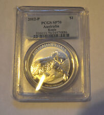 2012 Silver Koala 1 oz , Gilded  graded PCGS SP70