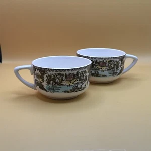 Lot of 2- Johnson Brothers The Friendly Village Coffee Cup Mug VINTAGE  - Picture 1 of 11