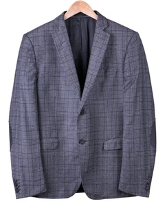 Pal Zileri Grau Glen Karo Karo Wolle Sport Mantel Jacke Blazer 44 Slim - Bild 1 von 12