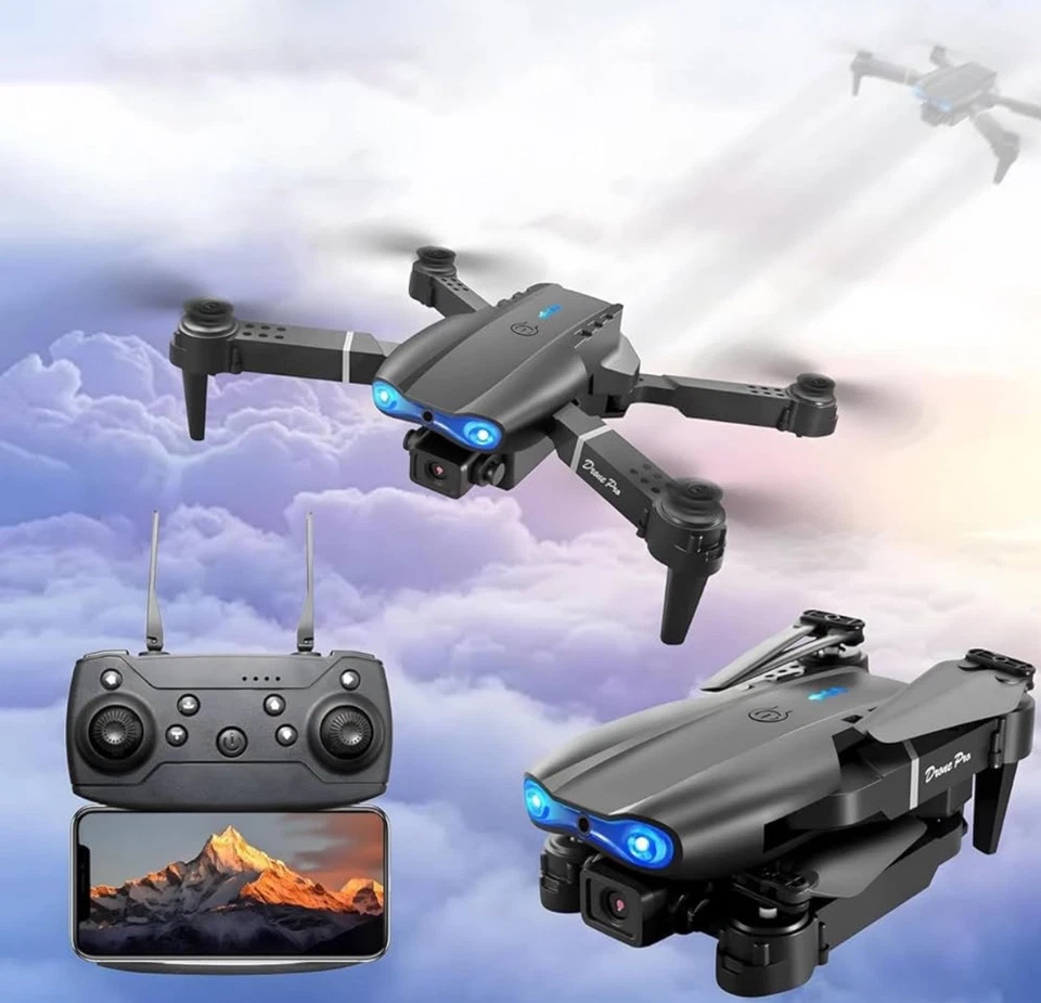 E99 Pro HD Dual Camera FPV Portable Aerial Photography Foldable Quad Drone Black - Image 1 of 1