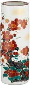 Kutani Ware Vase, Size 6, Approximately 19Cm, With Stand, Red And White Plum Bl_ - Picture 1 of 3