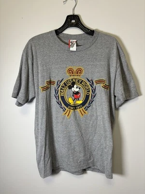 CAMISETA DISNEY WORLD VINTAGE AÑOS 90 GRANDE HECHA PARA HOMBRE EE. UU. DISNEYANA DEADSTOCK GRIS Foto 1 de 4