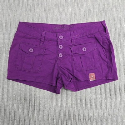 Pantalones Cortos Arizona Jean Co Para Mujer 5 Púrpura Botón Mosca Bolsillos Carga Juniors Informales Foto 1 de 4