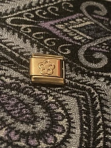 New Rose Gold Flower Italian Charm Fits 9mm Classic Nomination Bracelet - Picture 1 of 3