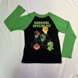 Minecraft T-Shirt Langarm Jugend Größe 10-12 Neu ohne Etikett Baumwolle Gamer Grafikdruck - Bild 1 von 6