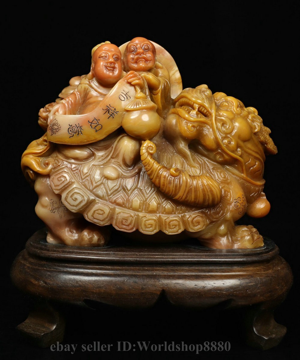 中国寿山石 中国风黄色佛像和寿山石主雕像| eBay