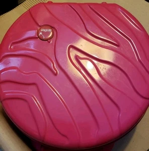 Antler Round Pink Zebra Hard Carry On Vanity Travel Case Girls Sleepover Bag - Picture 1 of 8